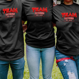 T-shirt Nom d'équipe de famille personnalisé Red Team Spor