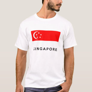 T-shirt nom des textes de pays de drapeau de Singapour