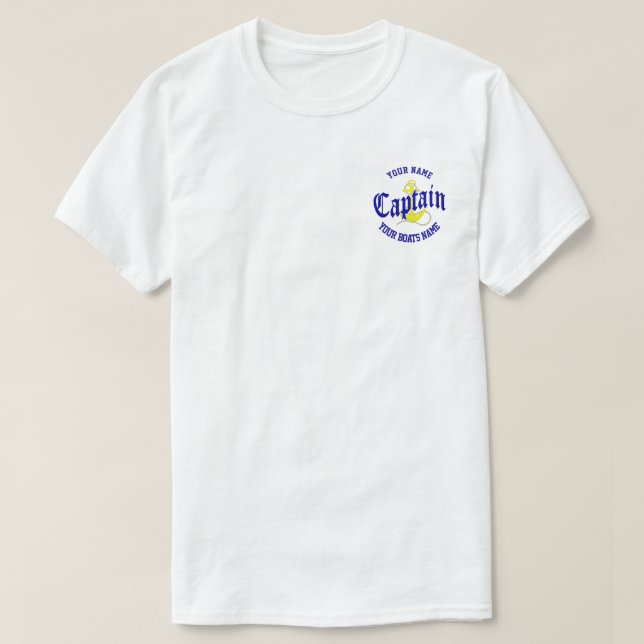 T-shirt Nom des yachts et capitaine du bateau (Design devant)