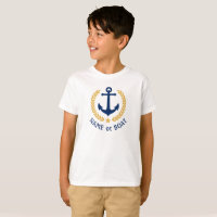 Nom du bateau Ancre Gold Laurel Feuilles garçons B