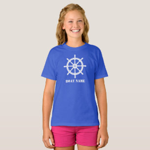 T-shirt Nom du bateau ou nom de l'embarcation Bateau Roue-