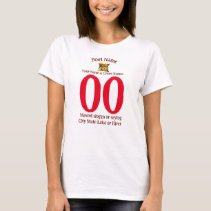 T-shirt Nom du bateau Votre nom Numéro Ville État Rivière 
