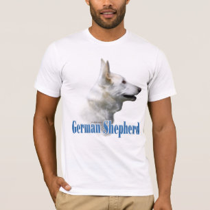 T-shirt Nom du berger allemand blanc
