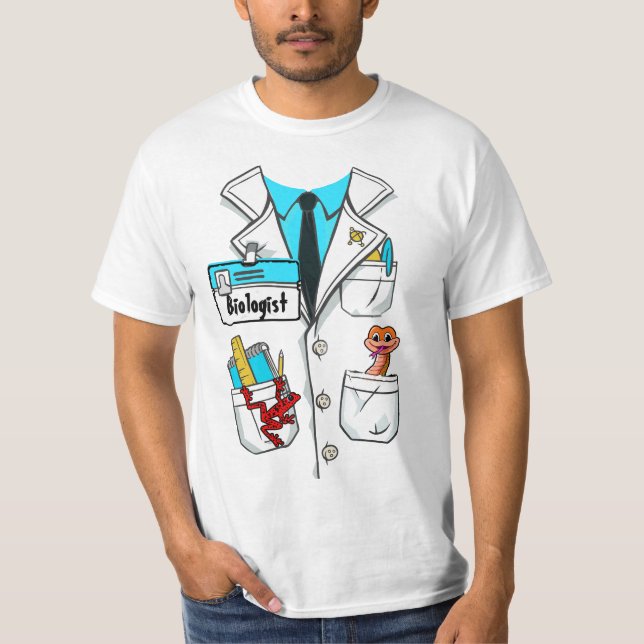 T-shirt Nom du biologiste des sciences personnalisées Étiq (Devant)