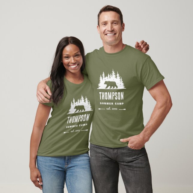 T-shirt Nom du camp de famille Marcher l'ours (Unisexe)