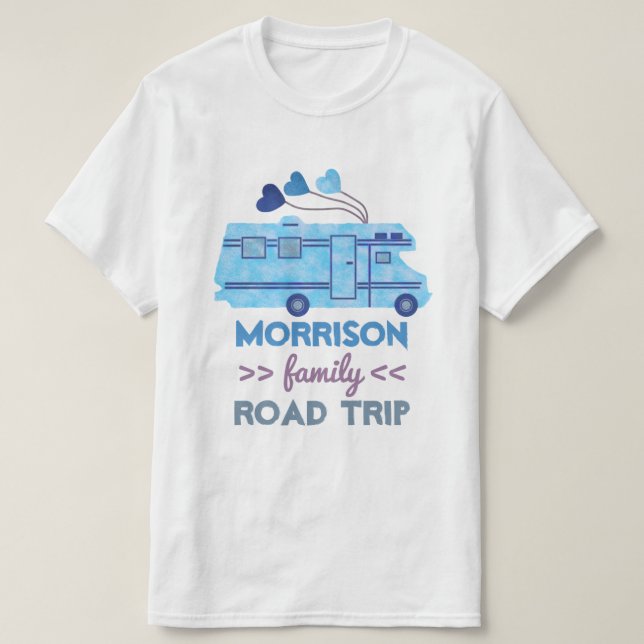 T-shirt Nom du campeur rv Motorhome de vacances de voyage (Design devant)