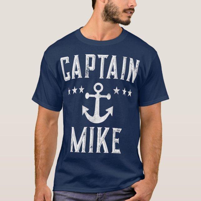 T-shirt Nom du capitaine Mike Personalized Boating Lover (Devant)