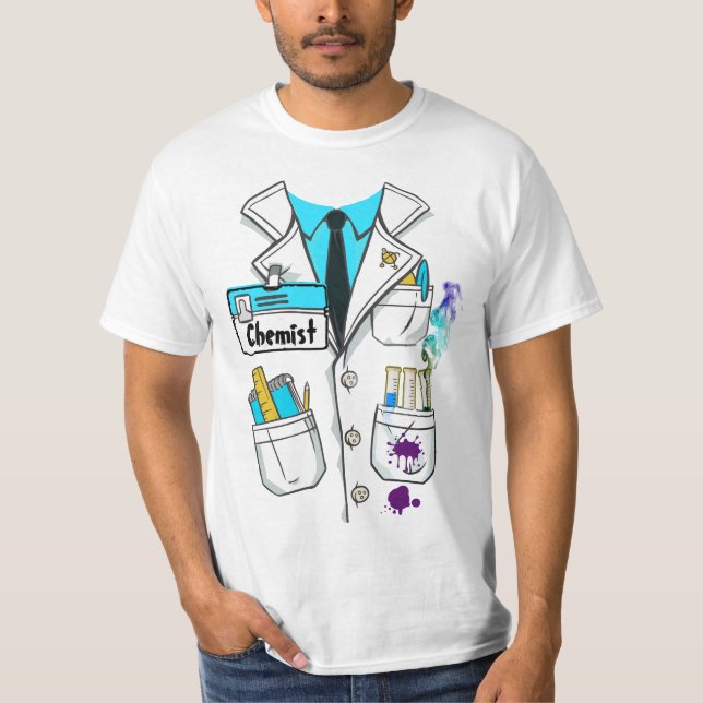 T-shirt Nom du chimiste de la science personnalisée Balise (Devant)