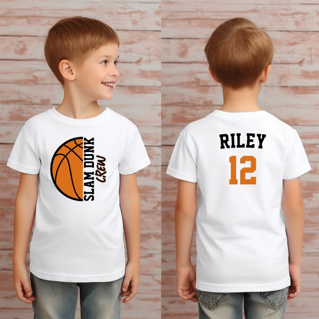 T-shirt Nom du club de basket-ball personnalisé (Personalized basketball crew t-shirt with name and player number.)