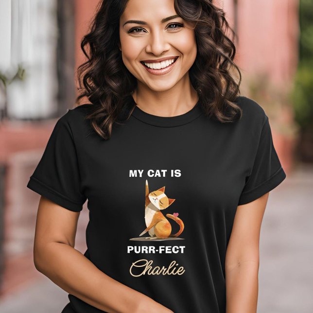 T-SHIRT NOM DU COEUR CHAT PURR-FECT (Créateur téléchargé)