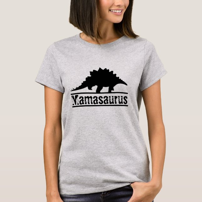T-shirt Nom du cool Personnalisable Mamasaurus Famille Din (Devant)