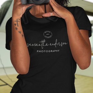 T-shirt Nom du logo du script Photographe Black Workwear