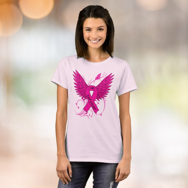 T-shirt Nom du papillon du survivant du cancer du sein Mon (Créateur téléchargé)