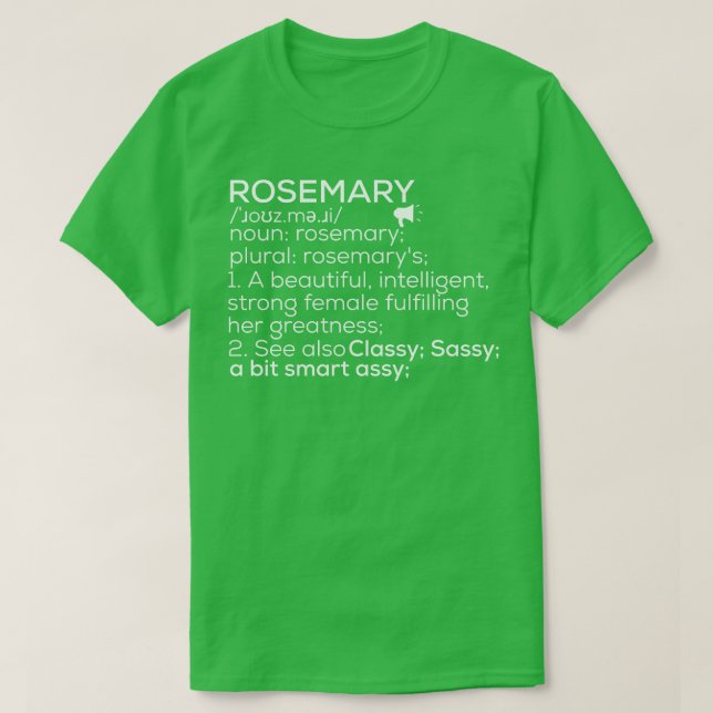 T-shirt Nom du romarin Définition du romarin (Design devant)