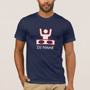 T-shirt Nom editable personnalisable de disc-jockey de