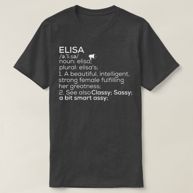 T-shirt Nom Elisa Définition Elisa Nom Femme Elis (Design devant)