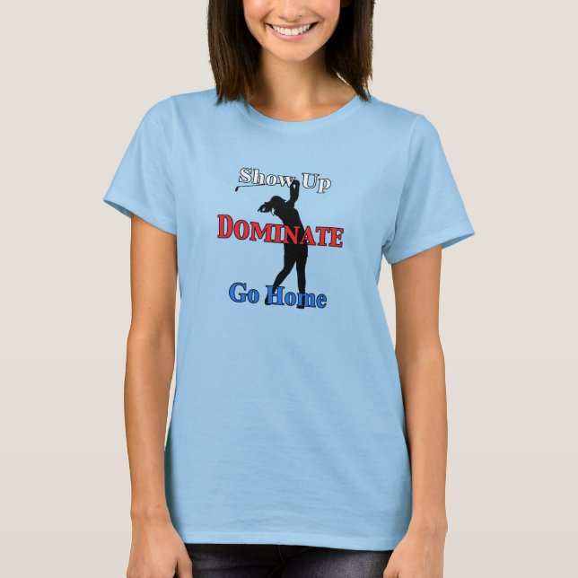 T-shirt Nom et numéro du dossier Golfeur sérieux (Devant)
