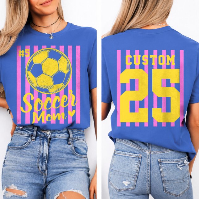 T-shirt Nom et numéro personnalisés de la maman de footbal (Créateur téléchargé)