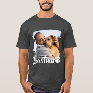 T-shirt Nom et photo de la typographie moderne simple de l