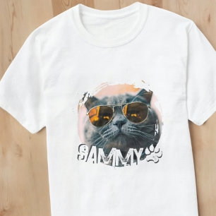 T-shirt Nom et photo du Cool de Grunge Moderne simple pour