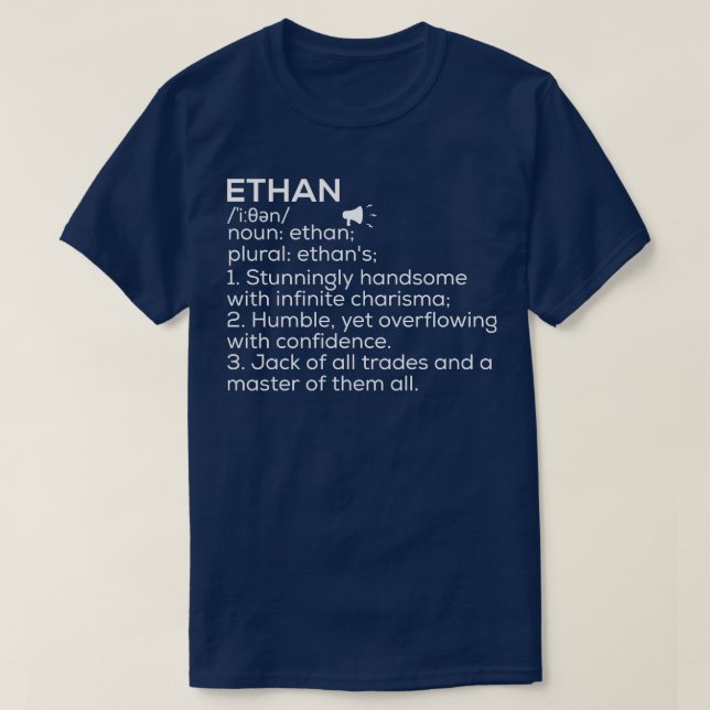 T-shirt Nom Ethan Définition Ethan Signifiant Nom Ethan Me (Design devant)