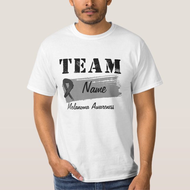 T-shirt Nom fait sur commande d'équipe - mélanome (Devant)