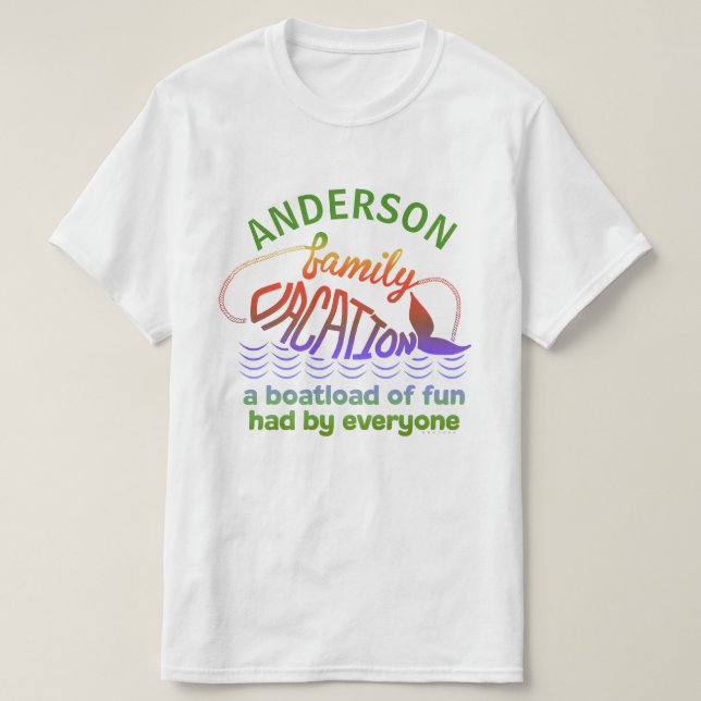 T-shirt Nom fait sur commande drôle de vacances de famille (Design devant)