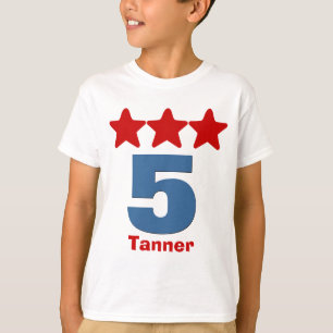 T-shirt Nom fait sur commande V03B de grand nombre de 5