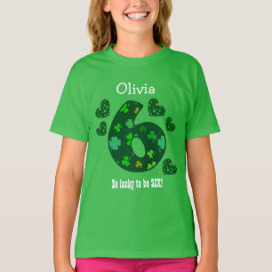 T-shirt Nom fait sur commande V18A de nombre de shamrock