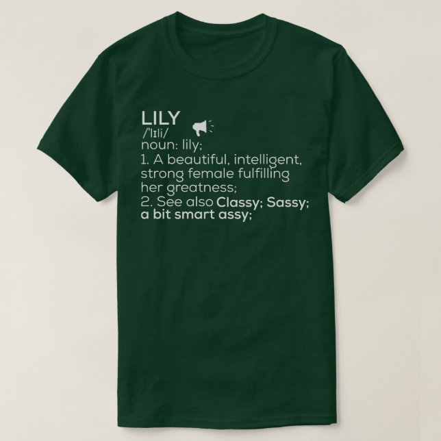 T-shirt Nom Lily Définition Lily Nom Femme Lily Me (Design devant)