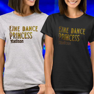 T-shirt Nom or princesse de danse de ligne