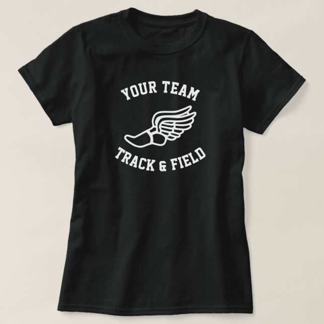 T-shirt Nom ou texte de l'équipe personnalisée de piste et (Design devant)