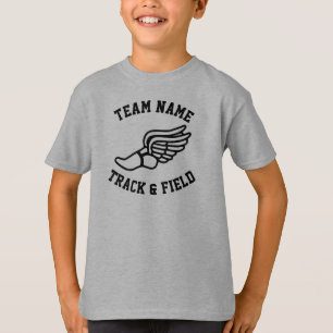 T-shirt Nom ou texte de l'équipe personnalisée de piste et