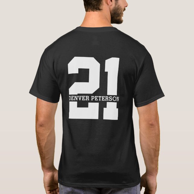T-shirt Nom personnalisé 21e anniversaire Moderne (Dos)