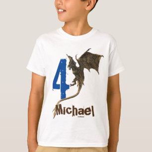 T-shirt Nom personnalisé Âge Dragon Volant Fantaisie