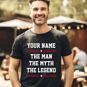 T-shirt Nom personnalisé Amusant Cool L'Homme Le Mythe La 