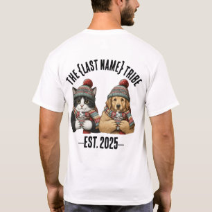 T-shirt Nom personnalisé Année de création Chat Chien