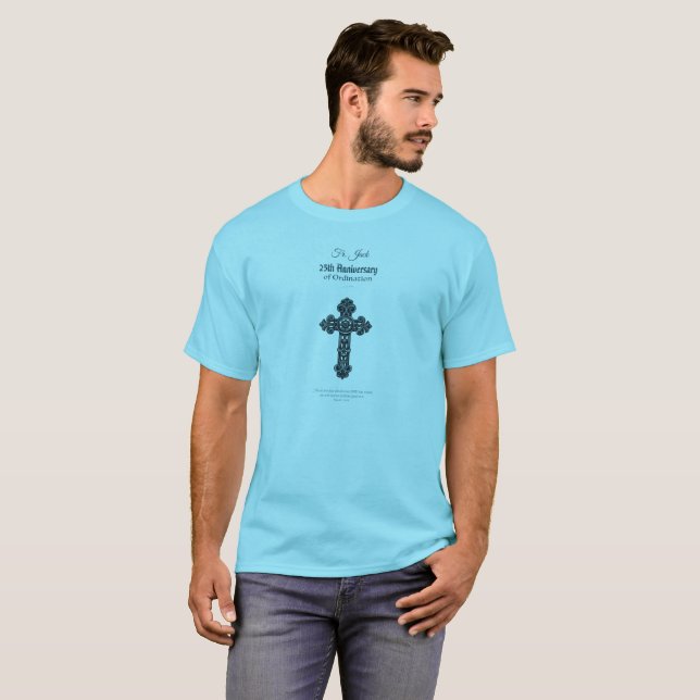 T-shirt Nom personnalisé & Anniversaire Année Ordination,  (Devant entier)