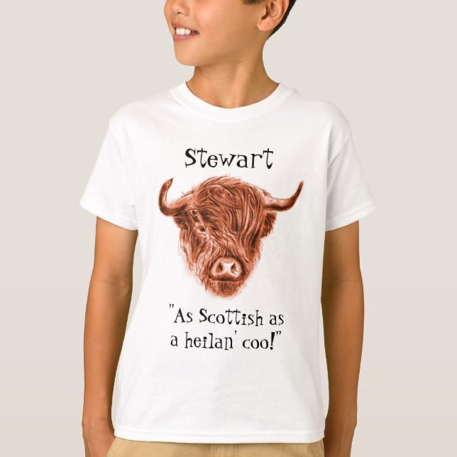 T-shirt Nom personnalisé aussi écossais comme vache des (Devant)