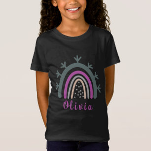 T-Shirt Nom personnalisé avec joli arc-en-ciel Boho