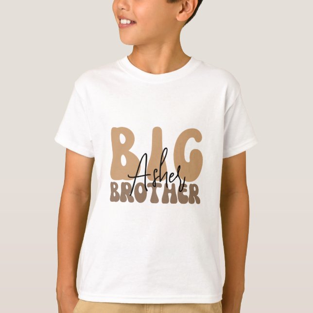 T-shirt Nom personnalisé boho grand frère enfant (Devant)