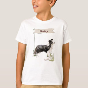 T-shirt Nom personnalisé Bordure Collie chien animal