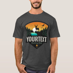 T-shirt Nom personnalisé Chasse à l'élan Wilderness Sunset