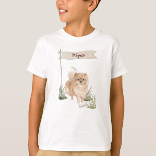 T-shirt Nom personnalisé Chien Pommeranian