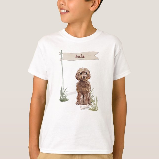T-shirt Nom personnalisé Cockapoo Brown chien animal de co (Devant)