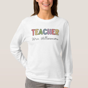 T-shirt Nom personnalisé Colorful Enseignant Appréciation 