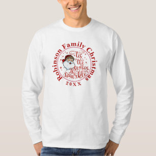 T-shirt Nom personnalisé Correspondance de famille Noël Pè