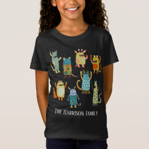 T-Shirt Nom personnalisé de la famille Monster