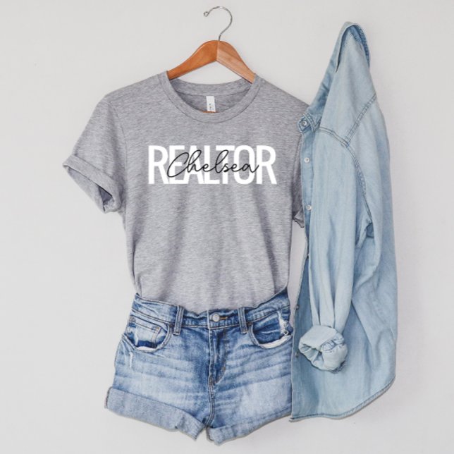T-shirt Nom personnalisé de l'agent immobilier du locatair (Créateur téléchargé)