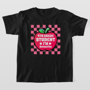 T-shirt Nom personnalisé de l'élève de quatrième année App